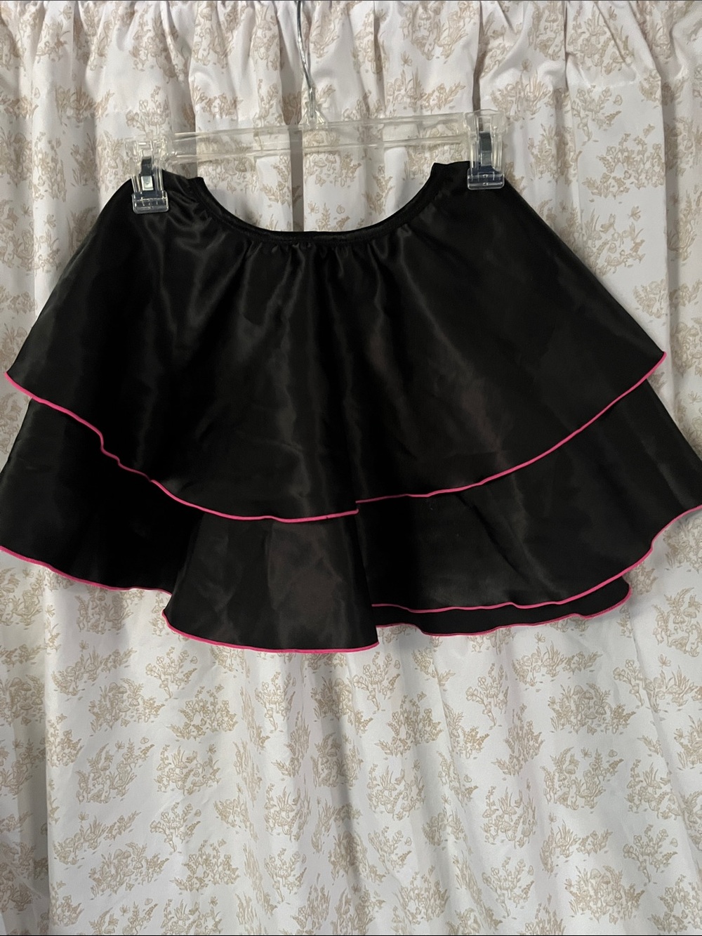 Revolution Black Circle Skirt with Hot Pink Piping